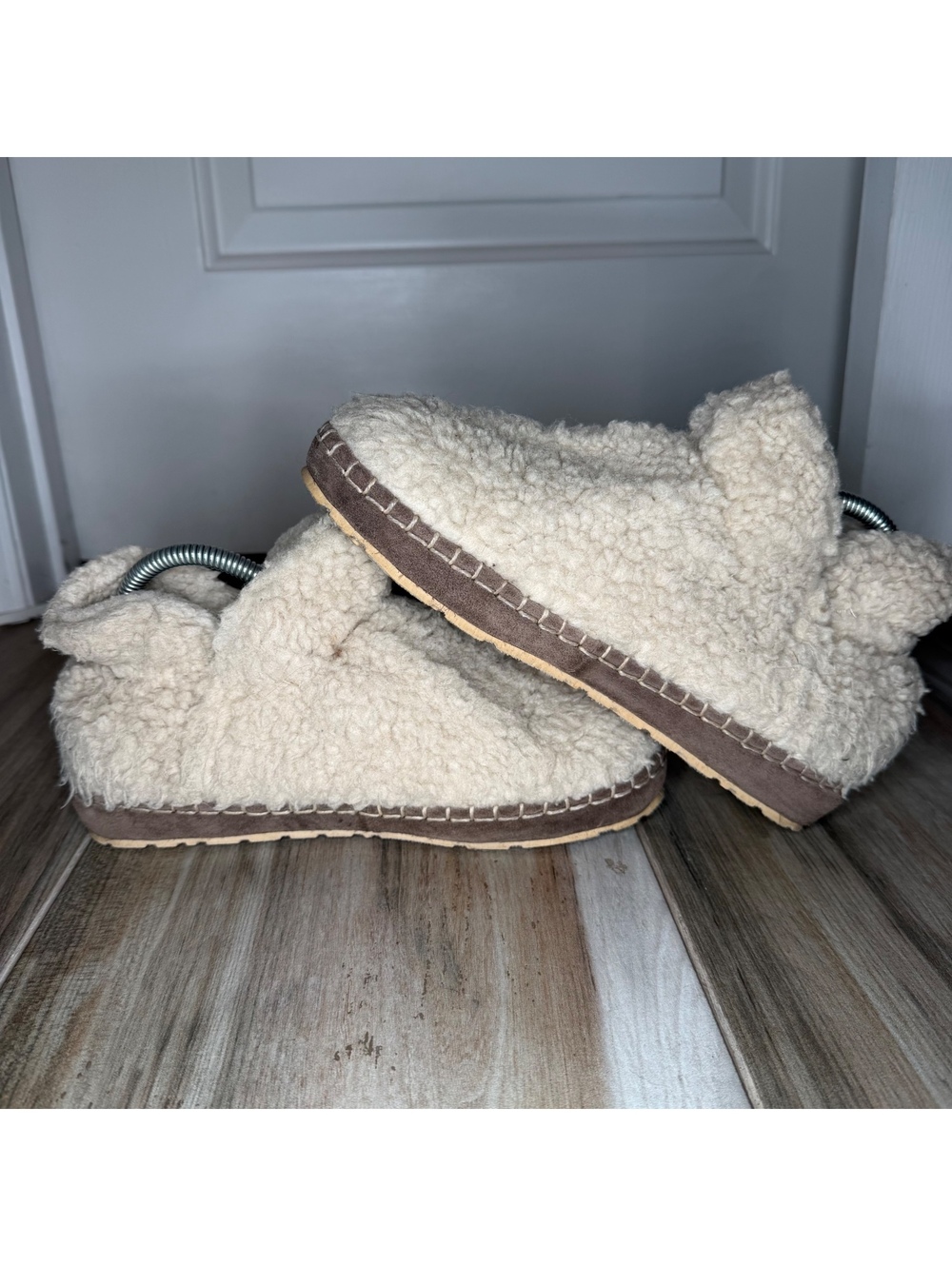 LL Bean Cozy Slipper Booties Pile Fleece Womens Sz 7 - Picture 6 of 9